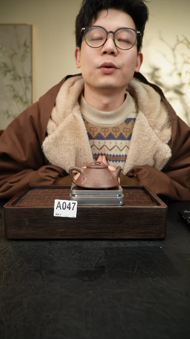 茶壶紫砂047 文瓢 桃花泥 110cc