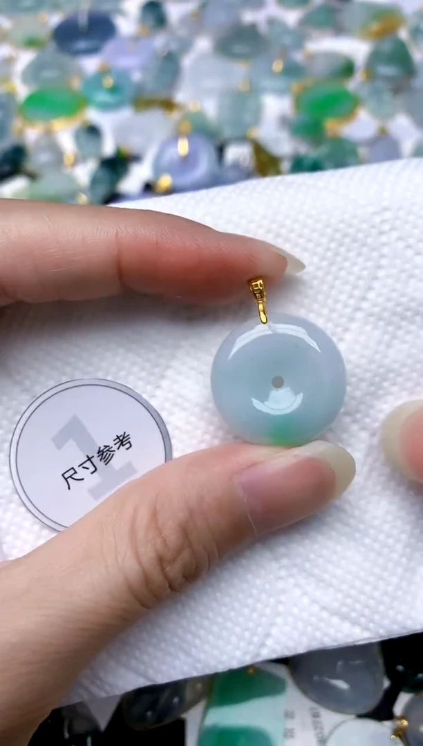 颈饰银S925镶嵌翡翠天然A货翡翠