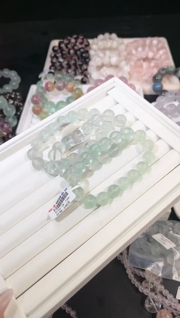 手链未镶嵌萤石多样性发一Q130奶绿12mm
