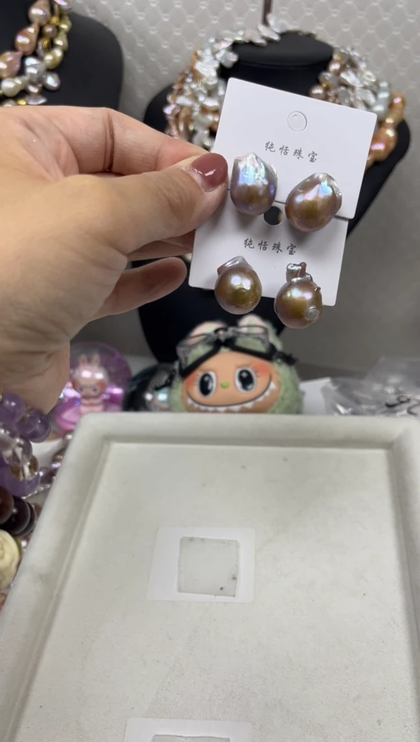 未镶嵌淡水珍珠耳饰【纯恬巴洛克珠宝】（多样性发其一）