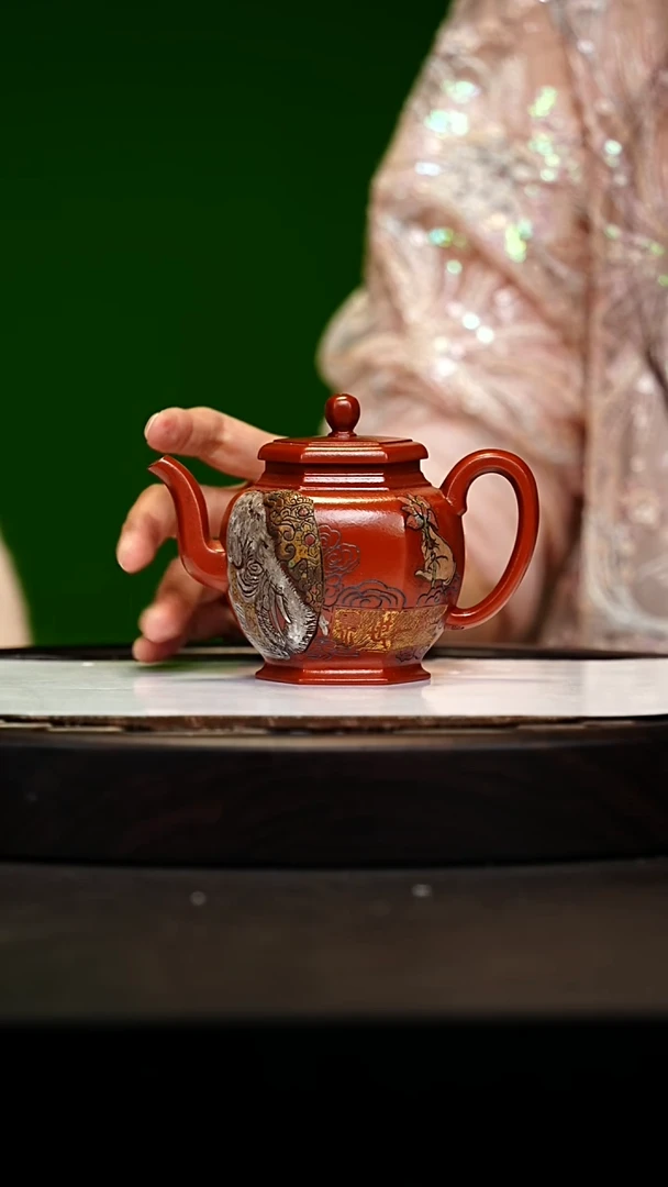 宜兴原矿高端紫砂 邵氏红泥220cc