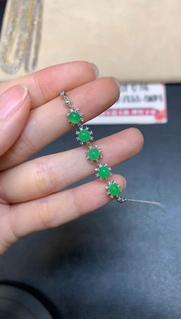 【闪购商品】翡翠手链18K金镶嵌【无鉴赏期