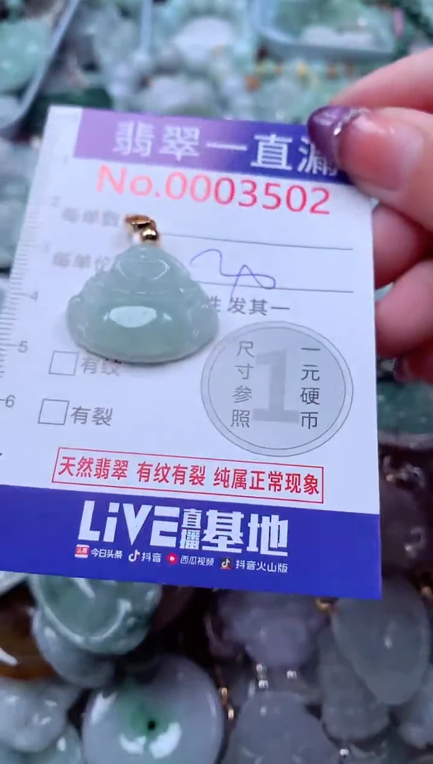 翡翠未镶嵌吊坠(不含链)3502