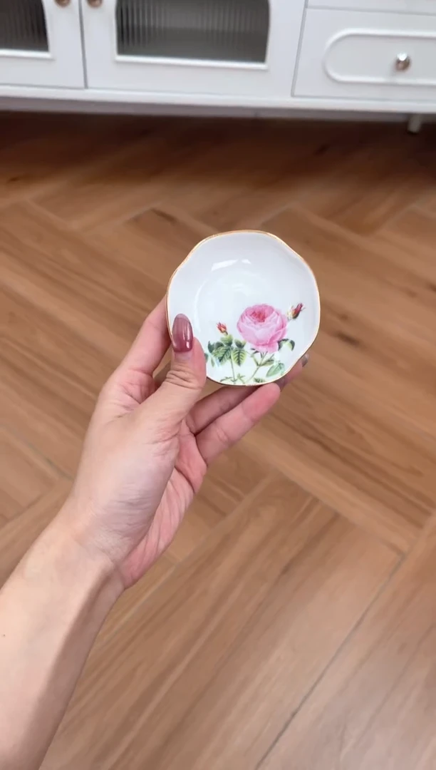 碗玫瑰高骨骨瓷单味碟