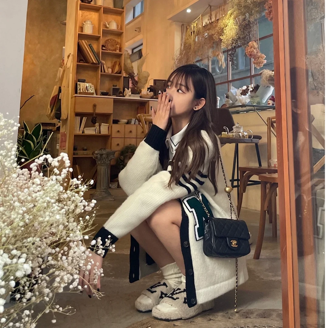 全新未使用 MIU MIU/缪缪 针织长袖徽标外套 白色/36