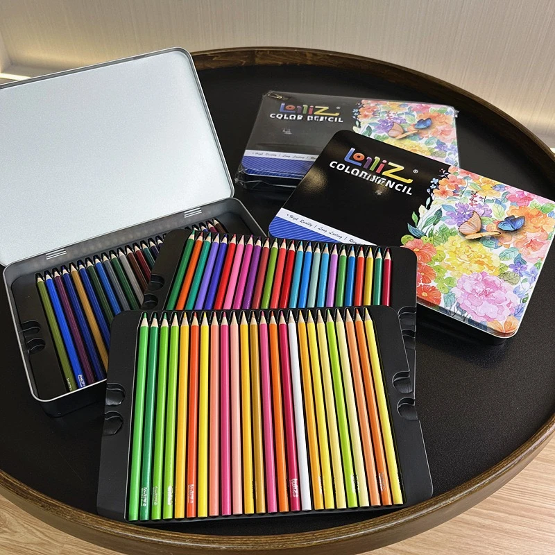 铁盒彩铅50色绘画专用绘画套装学生绘图专用彩铅随机款式