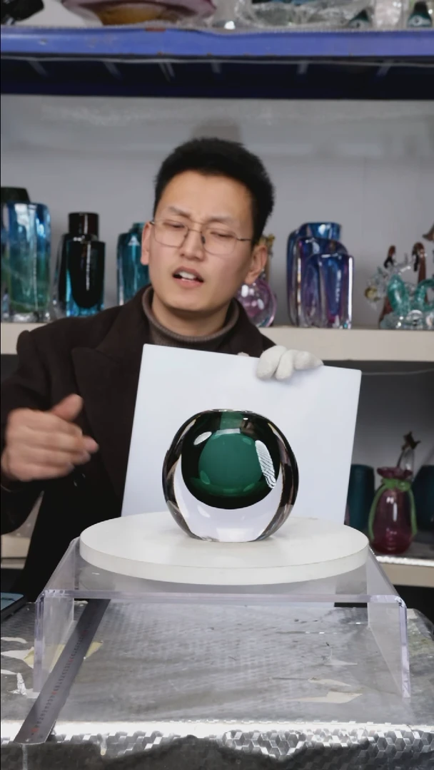 【闪购商品】琉璃【幻彩】高13精品琉璃正常手工痕迹