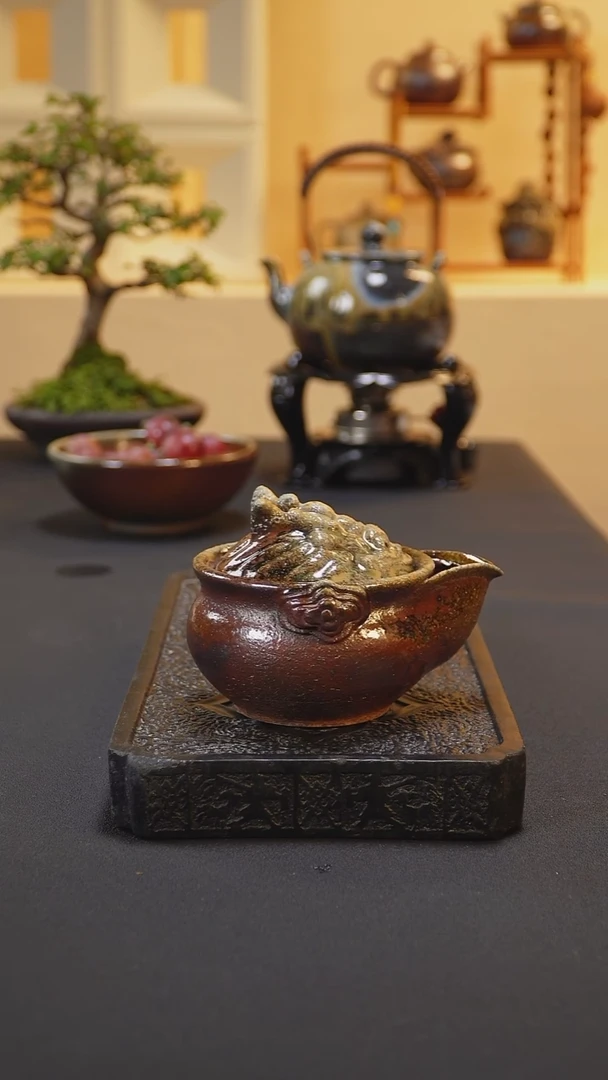 茶壶紫砂纯自然柴烧