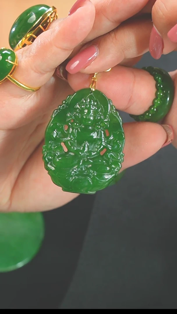 【闪购商品】和田玉（碧玉）度母未镶嵌吊坠