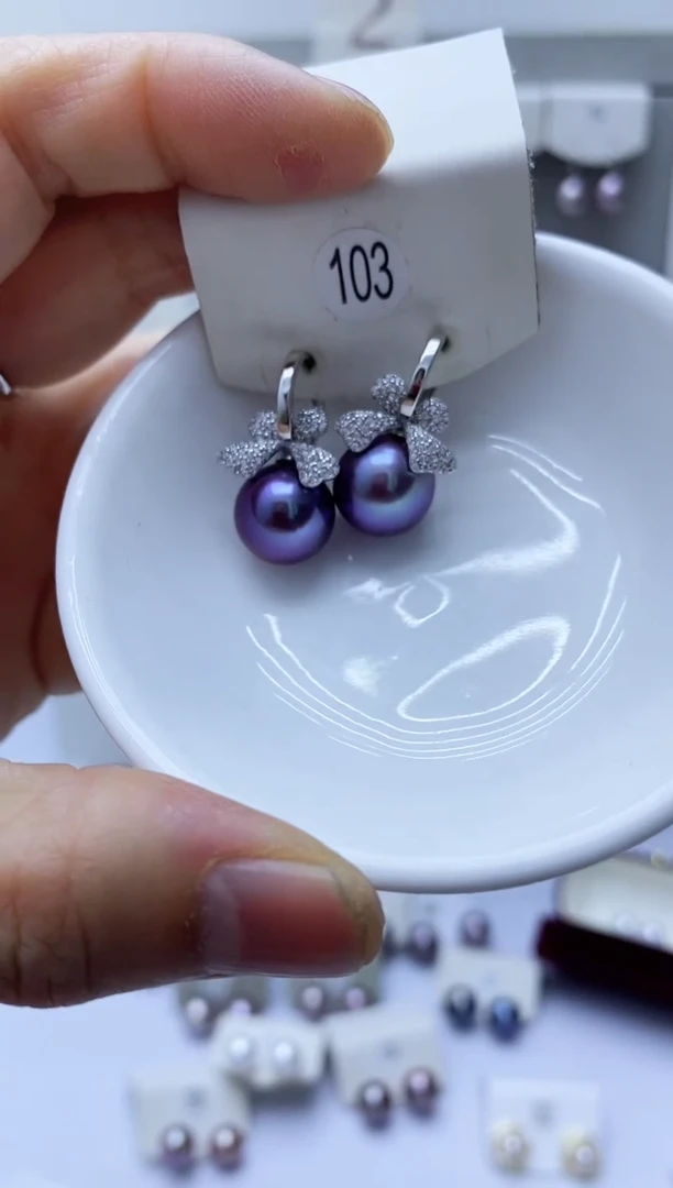 【闪购商品】淡水珍珠耳饰银S925镶嵌103