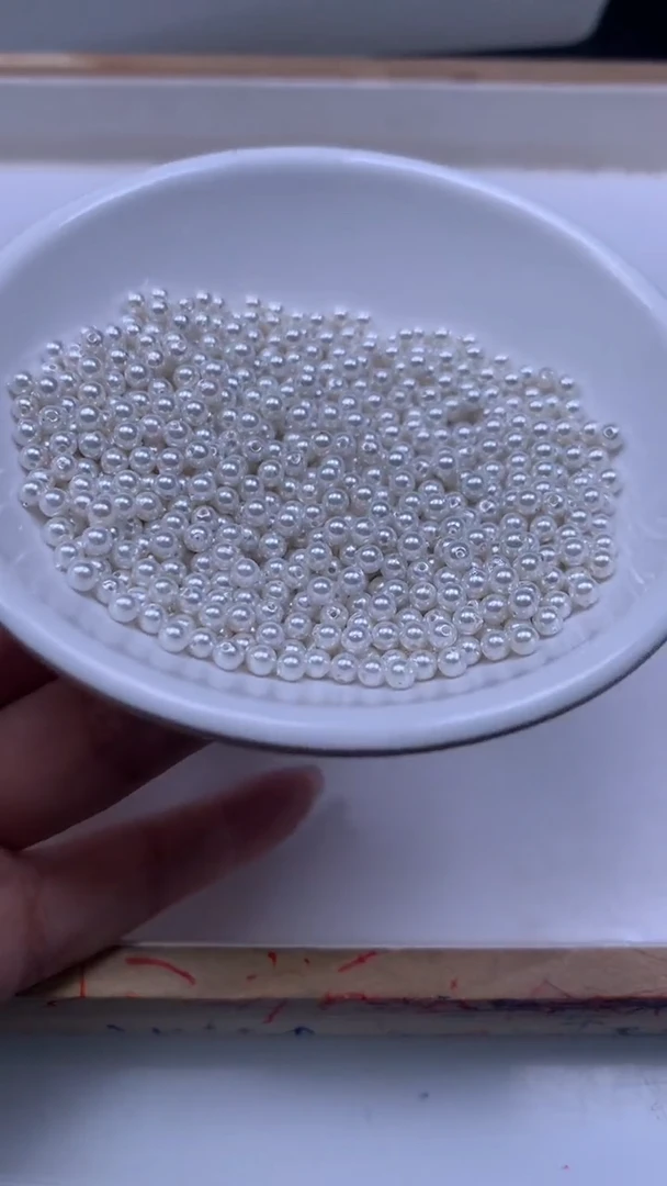 未镶嵌散珠拼合珍珠（马贝珠）B778 白贝珠3mm60个8元