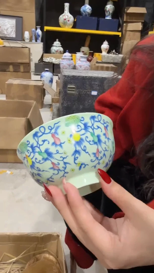 碗陶瓷绿稀葫芦4英寸碗+礼盒