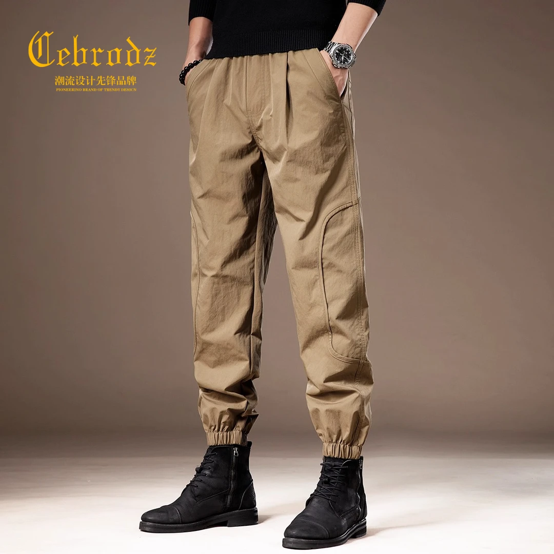 法国Cebrodz美式复古潮牌男士休闲裤秋季薄款宽松亲肤运动冲锋裤