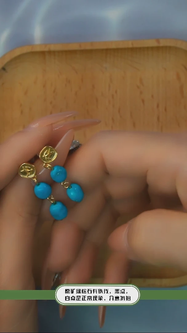 【闪购商品】绿松石耳环银S925镶嵌多样性发货一件