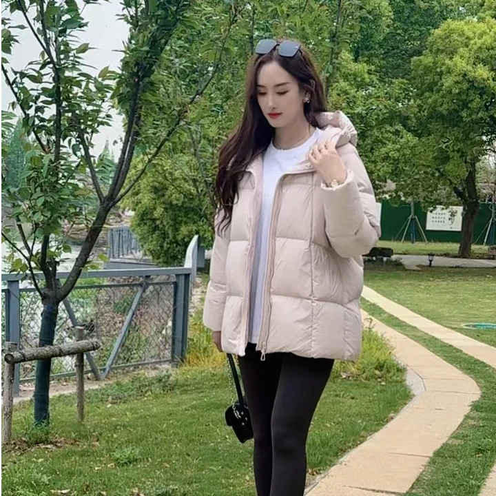 【李一桐】极寒泡芙女百搭连帽中长款鹅绒服8898