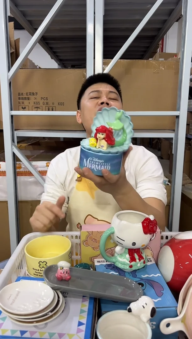 瓷片陶瓷美人鱼首饰盒