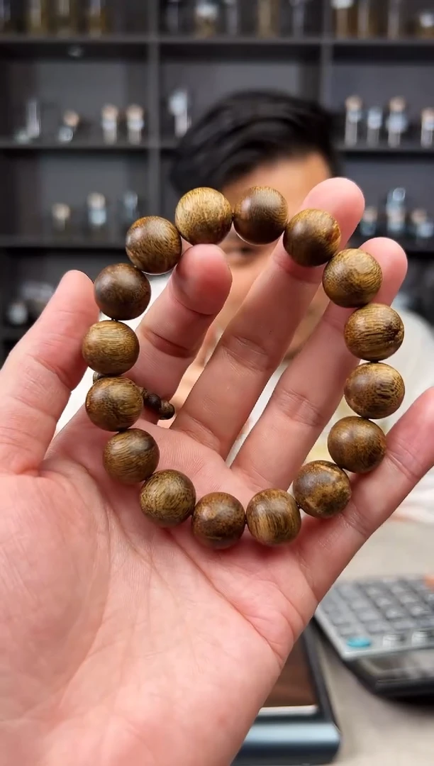 沉香手串114虎斑绿棋楠14mm/18克 多样性发其一