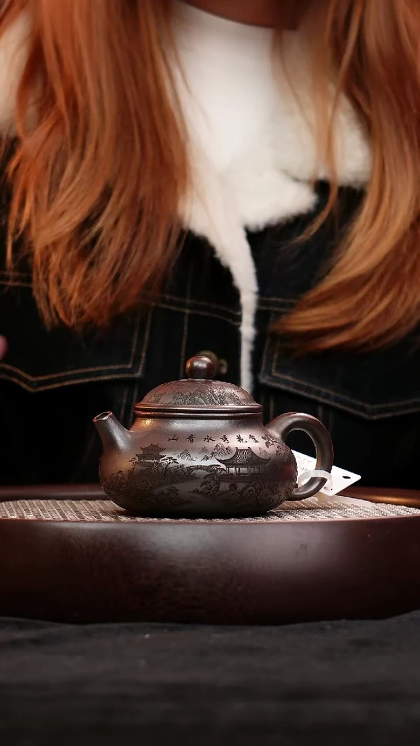 茶壶紫砂宜兴紫砂壶容天h37015