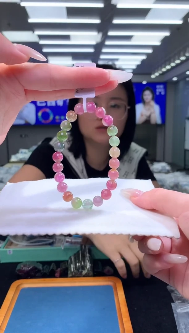手链未镶嵌碧玺西瓜碧玺单圈8x（多样性发一 ）