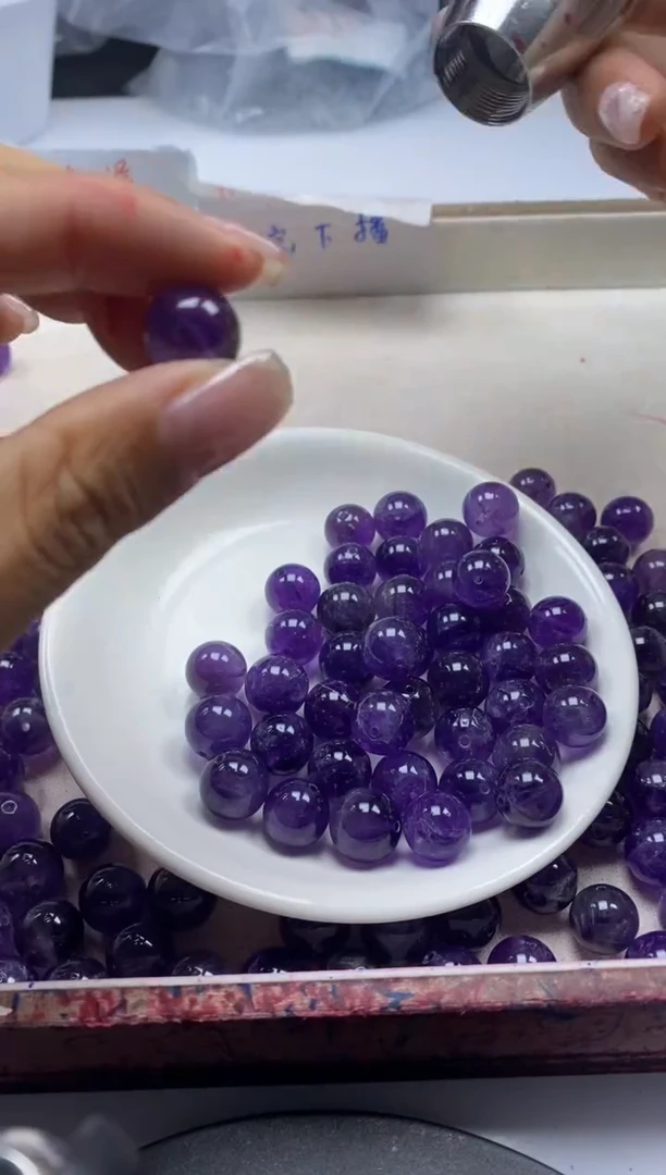 【闪购商品】水晶颈饰未镶嵌w849紫水晶10mm*20颗