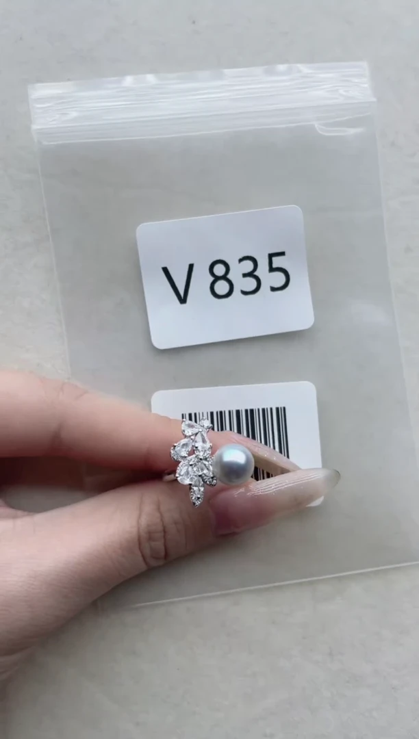 【闪购商品】海水珍珠戒指银S925镶嵌V835