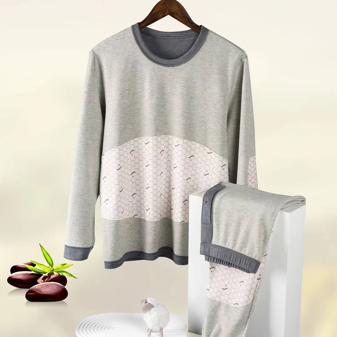 【岳姐姐专属】秋冬男士汤泉贴护圆领长袖暖膝暖背保暖套装4802