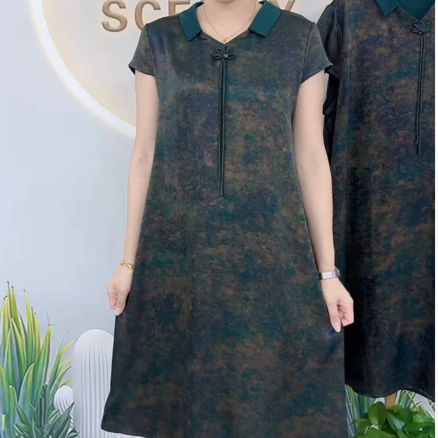 娃娃领盘扣流苏裙上档次有气质民族风品质女士连衣裙