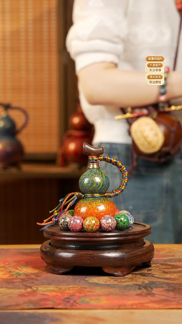 WY060漆艺精致小手捻(开口）