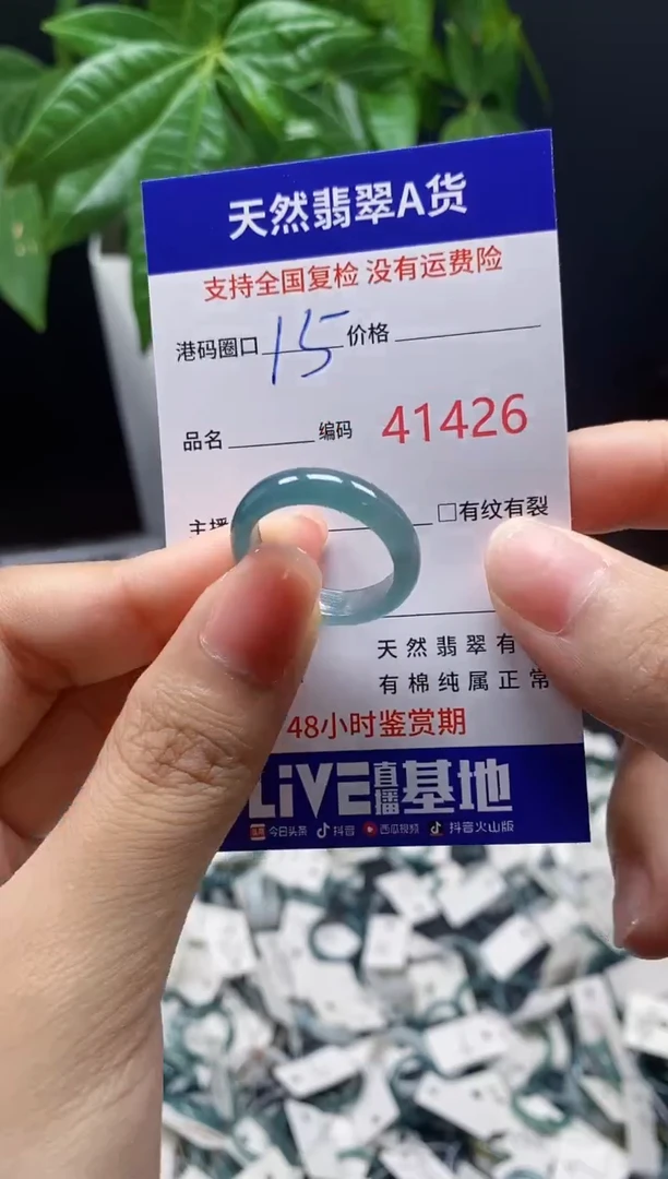 翡翠戒指未镶嵌天然翡翠戒圈1426