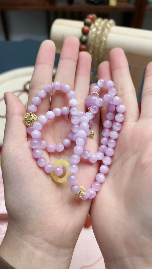 【闪购商品】锂辉石手串银S925镶嵌紫锂辉石近7mm长串*1 XQ
