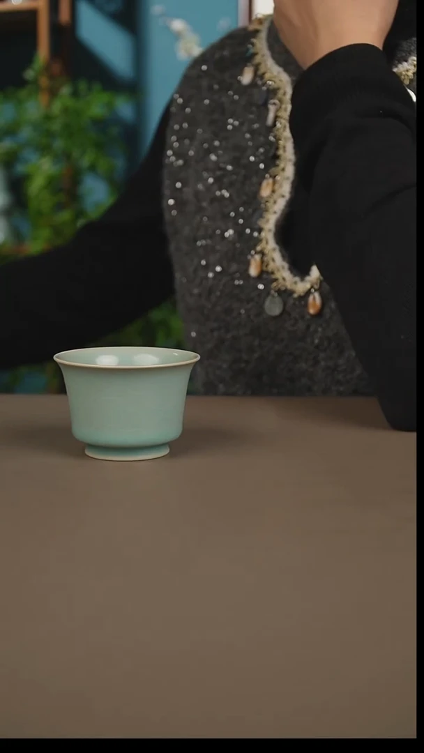 杯仿古天青马蹄杯一级