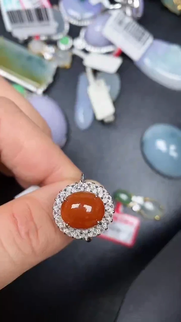 银S925镶嵌戒指翡翠1230