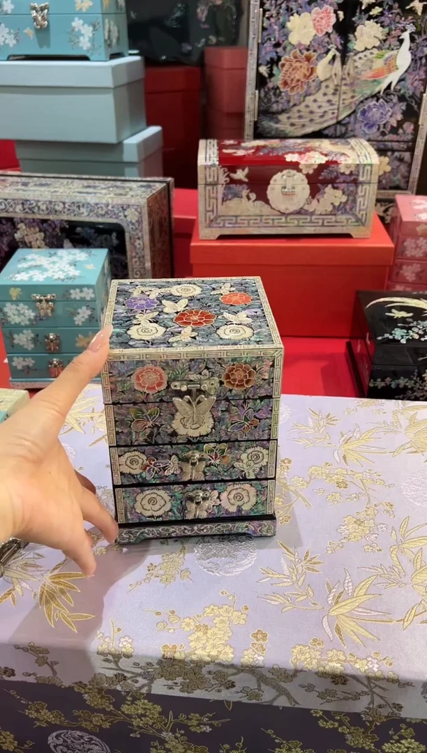 手工微瑕 ·三层柜式 · 弘贝雅螺钿漆器