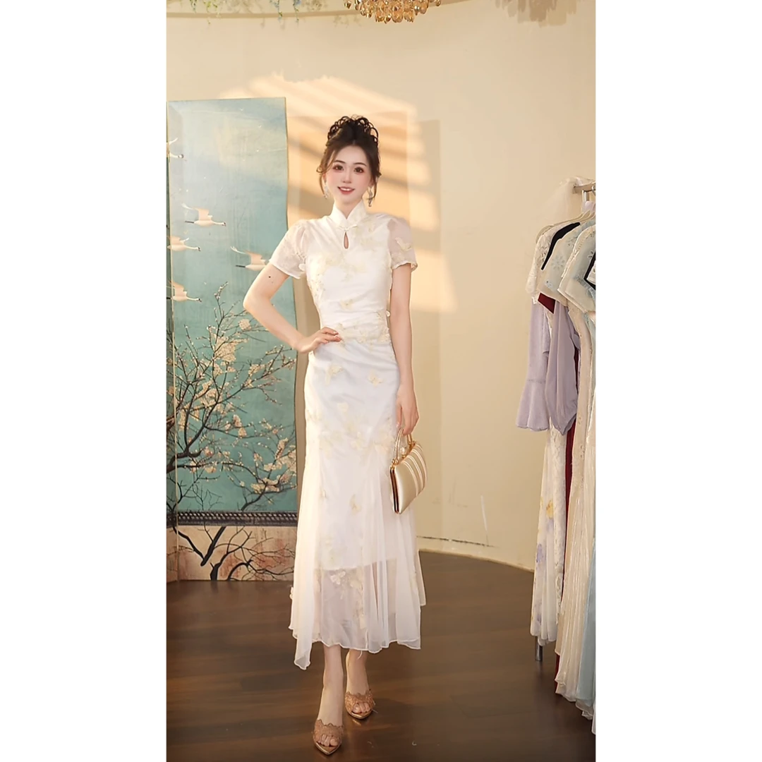 瑞瑞定制-1364（月下白栀）连衣裙LL172
