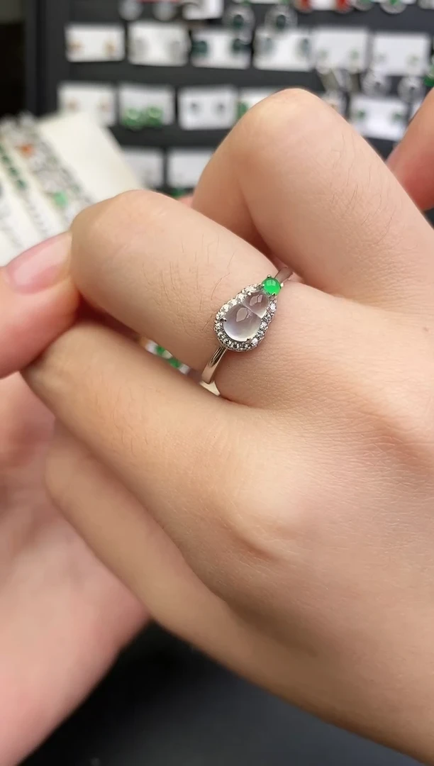 银S925镶嵌戒指翡翠0