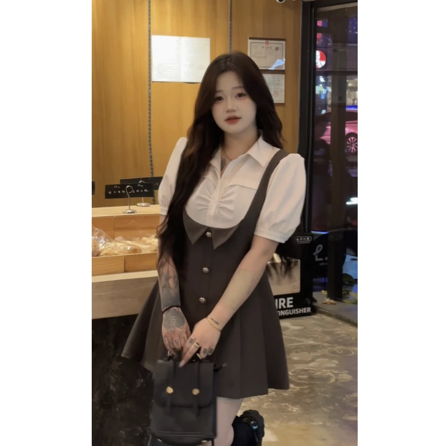 【小琳微胖女装】大码胖mm连衣裙显瘦遮肉时尚洋气衣服学院风夏季