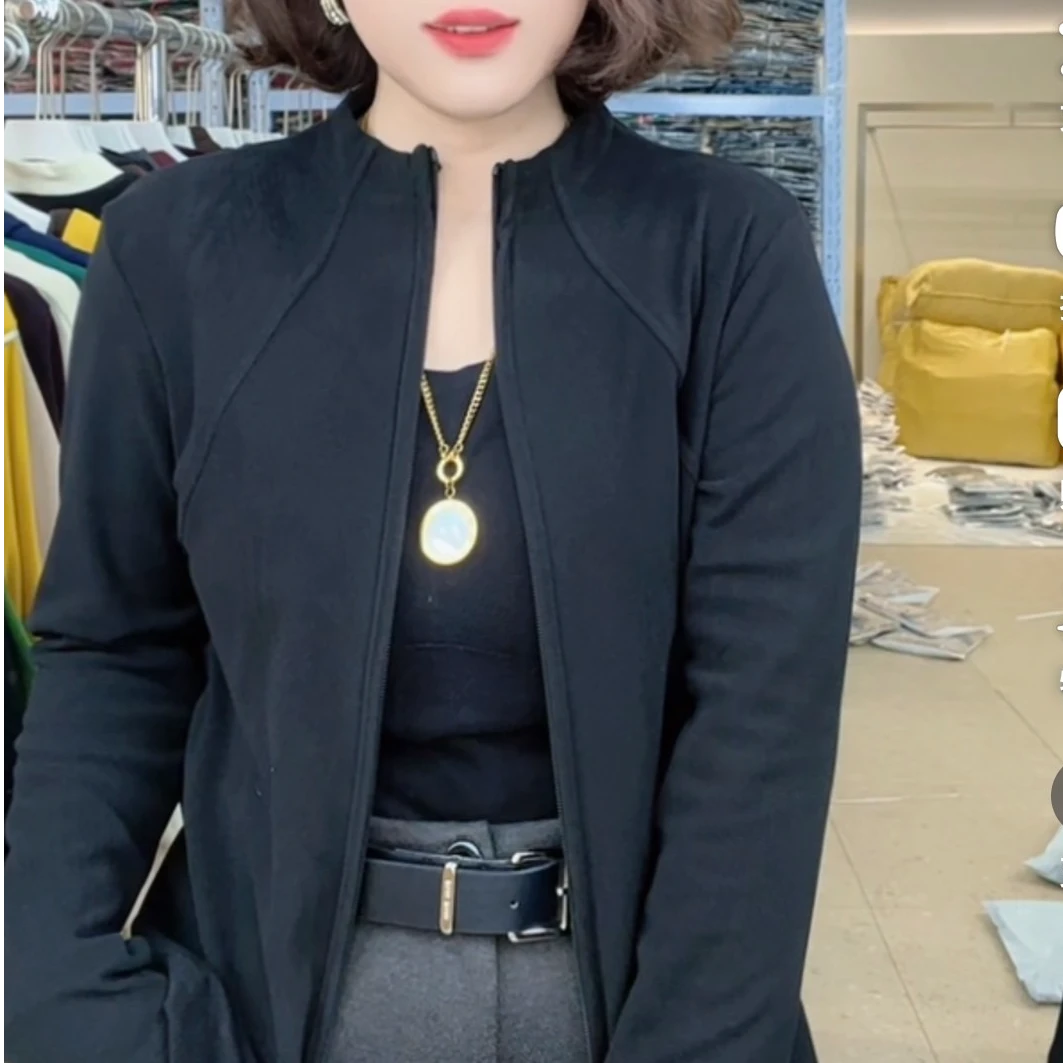 2024秋冬季新品全拉链时尚简约外穿内穿打底衫