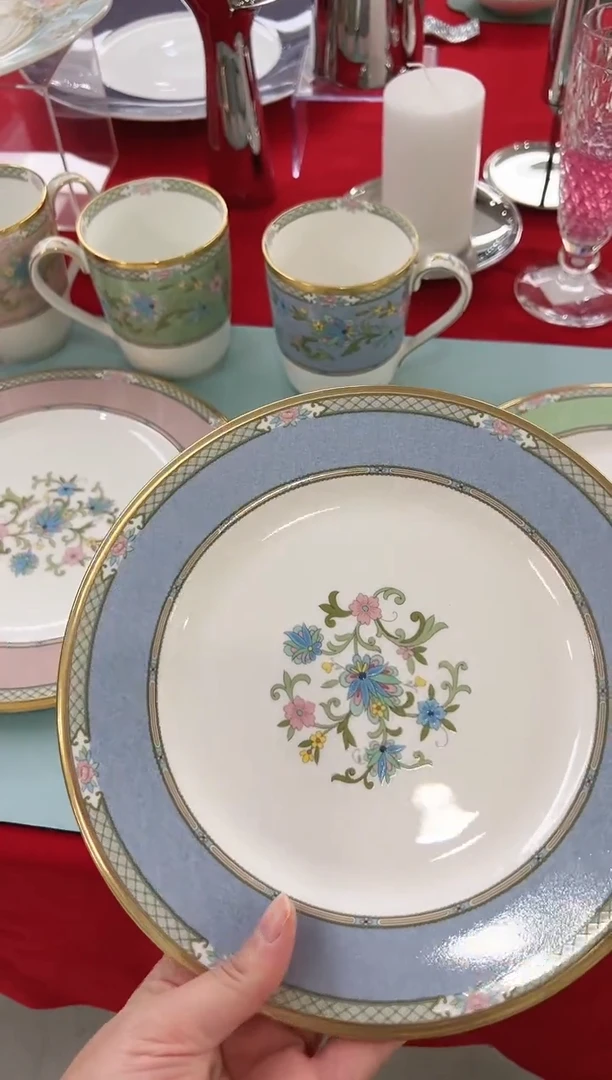 则武 花更纱 蓝色盘