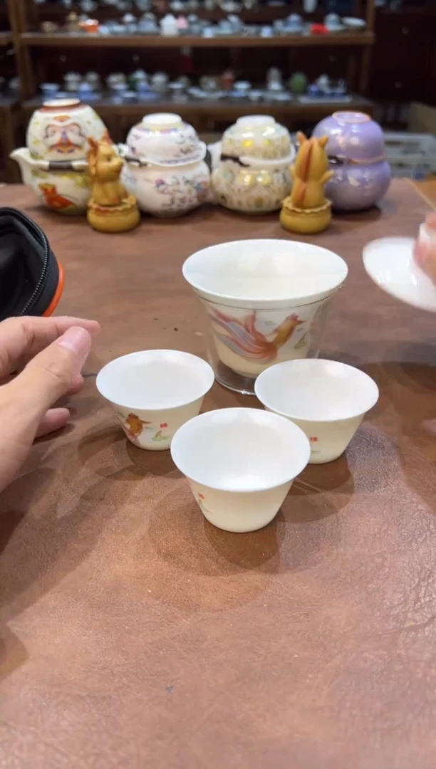 真的很便宜超好看会开片的旅行茶具