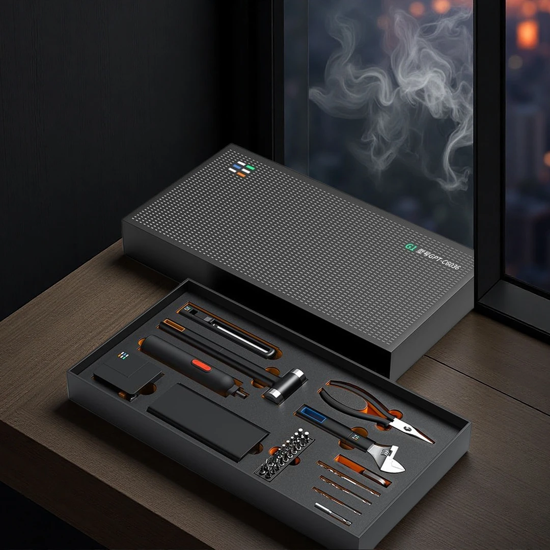 电动螺丝刀工具箱套装锂小型家用充电式拆机电起子螺丝批F308