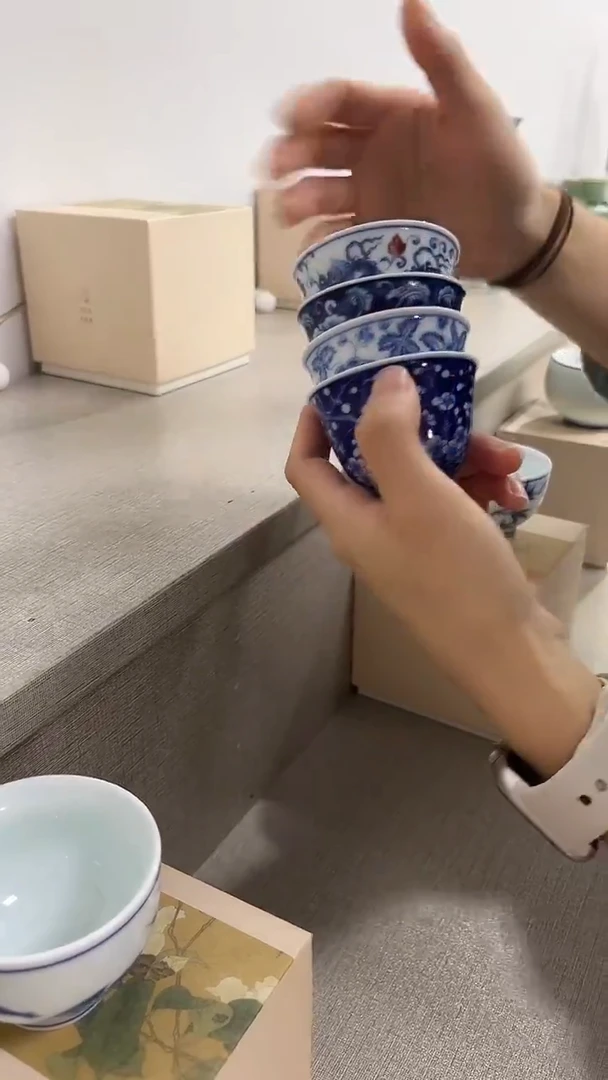 景德镇高温烧铃铛杯一套