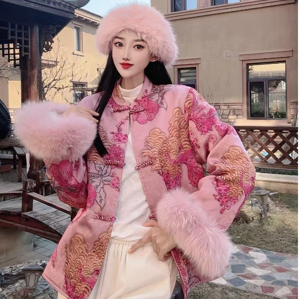 ｛禧隐.凤凰于飞外套｝国风新中式显瘦棉服冬季红人上新年保暖女装