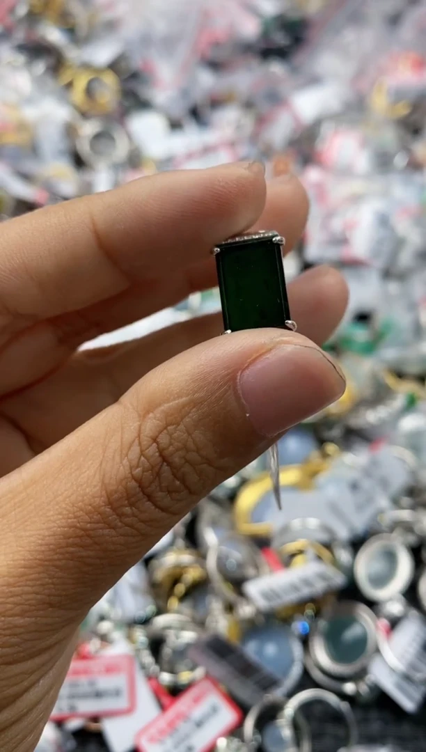 银S925镶嵌戒指翡翠11               5