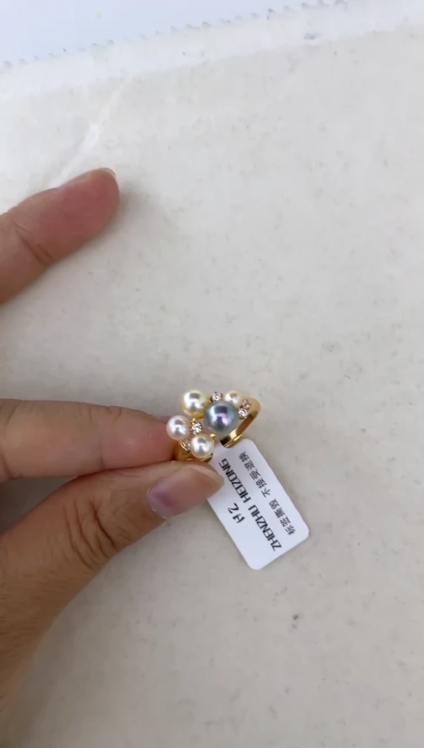 海水珍珠戒指银S925镶嵌戒指