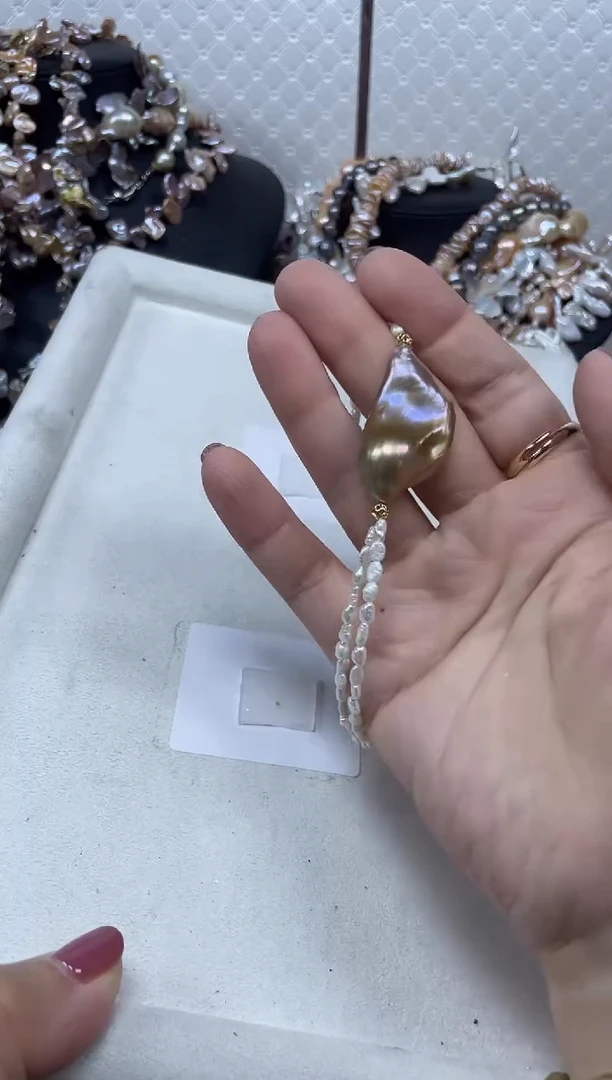 淡水珍珠未镶嵌项链往**海【纯恬珍珠】
