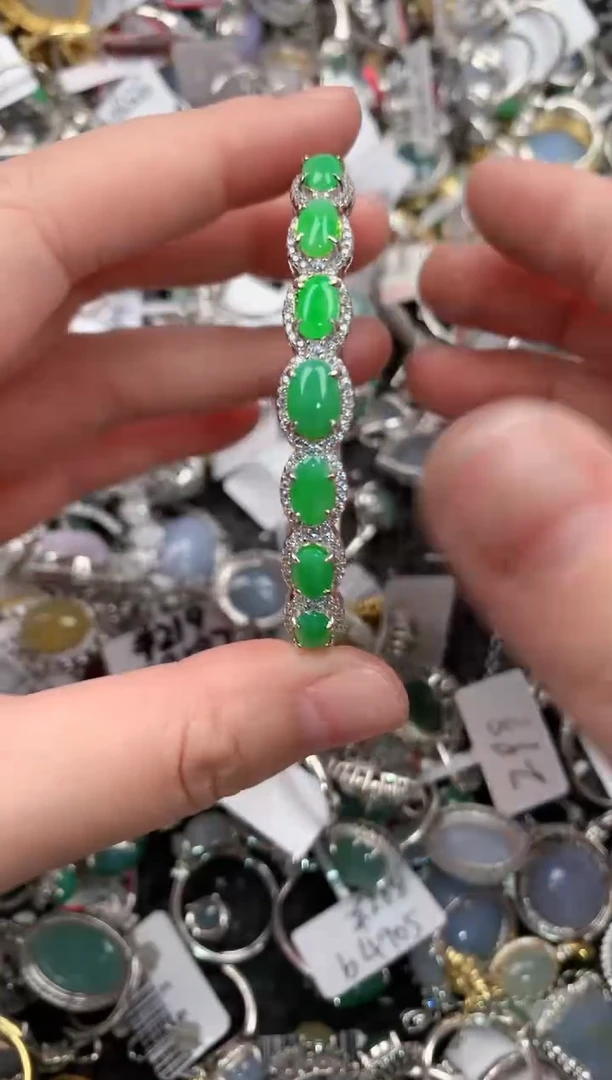 银S925镶嵌戒指翡翠121212---8