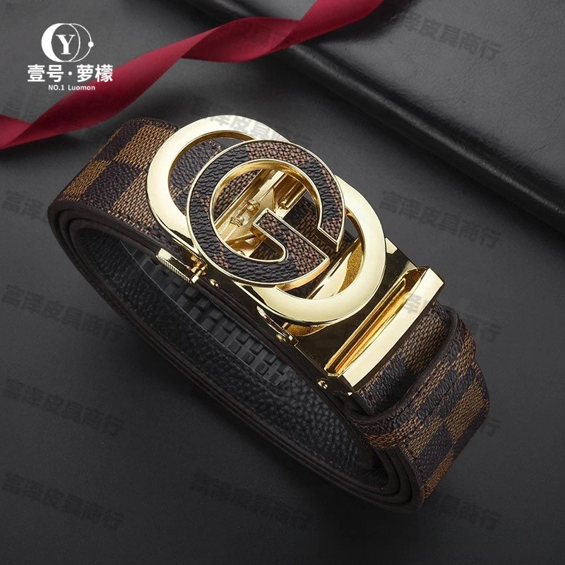 皮带男真皮高端轻奢时尚百搭腰带爆款简约字母个性休闲商务裤腰带