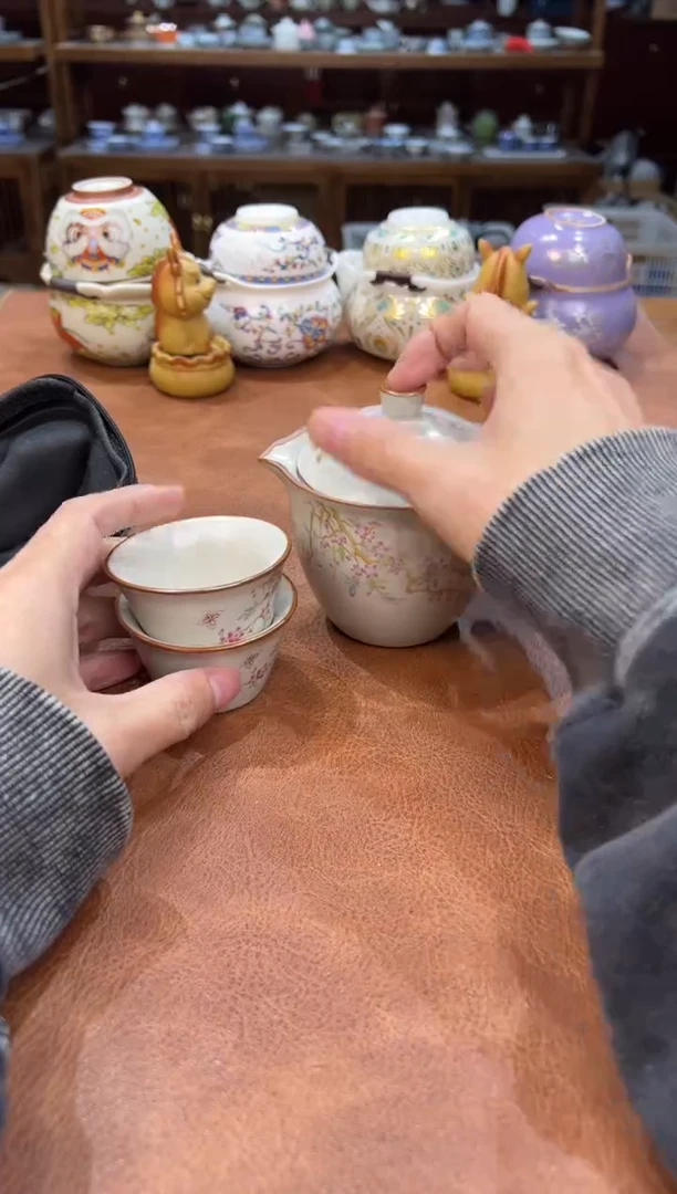 真的很便宜会开片的旅行茶具