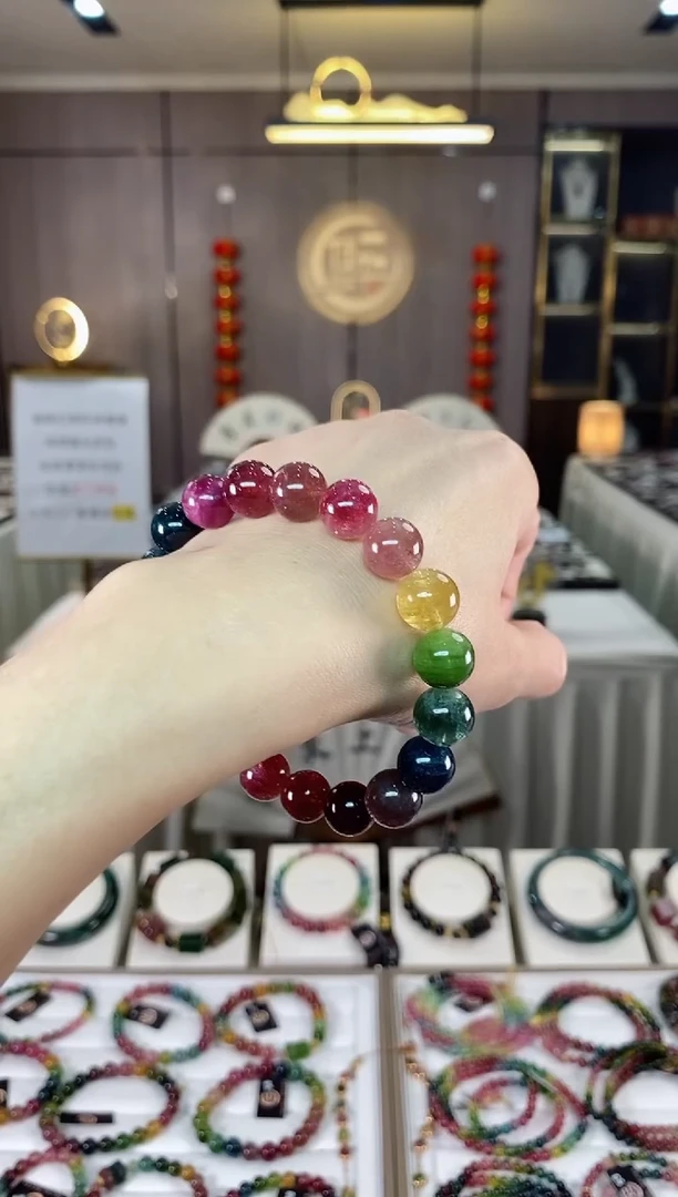 【闪购商品】碧玺单圈手串10mm+未镶嵌多样性发一条）hon