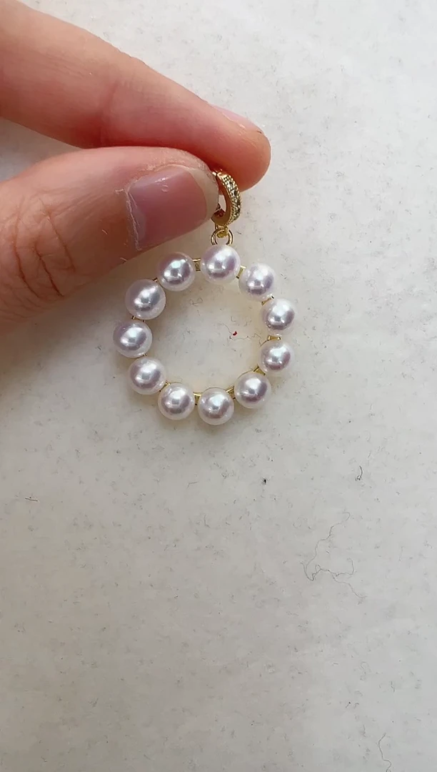 【闪购商品】淡水珍珠颈饰合金11珠金色吊坠